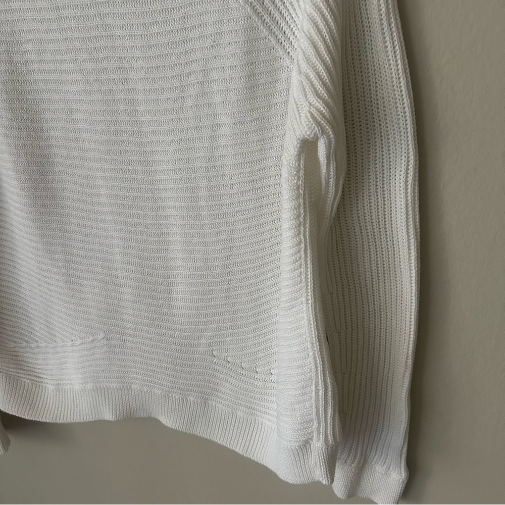 Vince Cotton Knit Crewneck Sweater in White Size Small - Picture 5 of 11
